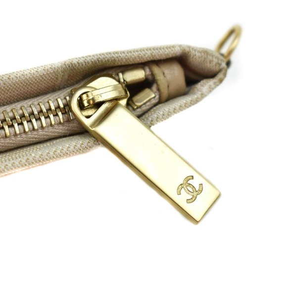 CHANEL "Traveline": Beige CC Logo Pouch/Clutch my - Picture 4 of 10